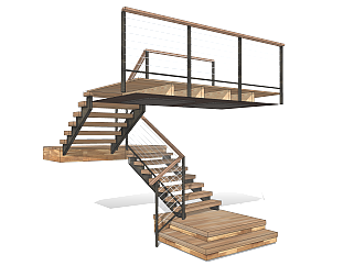 现代楼梯旋转楼梯铁艺楼梯木艺楼梯摆件小品(8)
